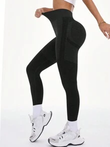 Women's Solid Color High Waist Slim Fit Casual Sports Leggings