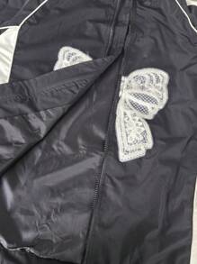 Girls' Casual Versatile Jacket With Bow Decor