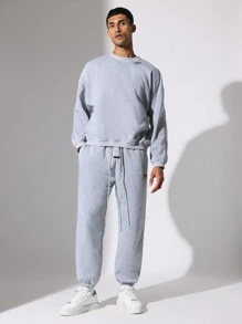 SUMWON Vintage Athletic Sweatshirt Co-Ord Set Oversized Loungewear Winter Tracksuit Casual Streetwear Jogger Outfit Comfy Athleisure Two Piece