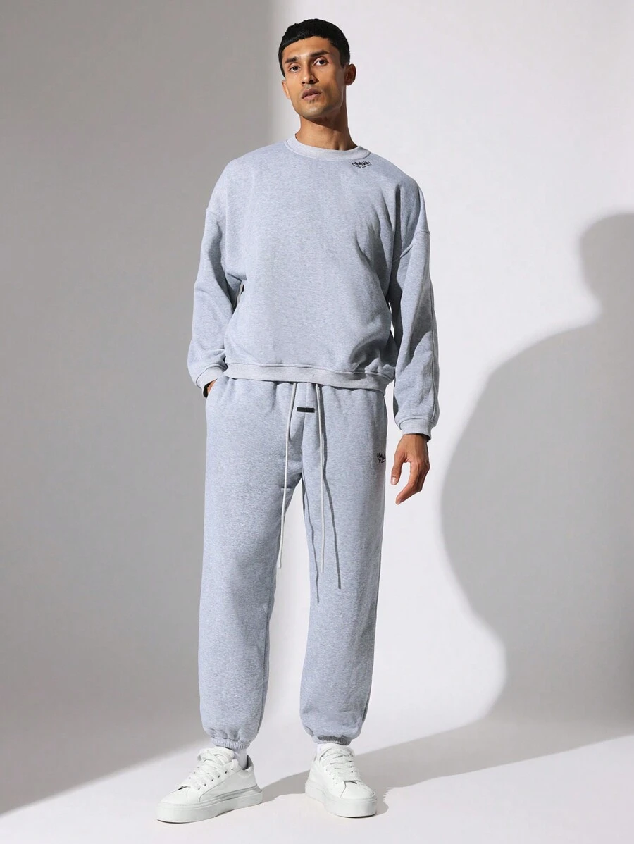 SUMWON Vintage Athletic Sweatshirt Co-Ord Set Oversized Loungewear Winter Tracksuit Casual Streetwear Jogger Outfit Comfy Athleisure Two Piece
