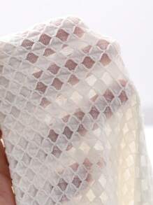 Livesso Women's Casual Basic Polo Collar Loose Plain Textured T-Shirt - Beige - View 4