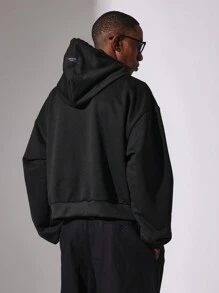 SUMWON Áo hoodie chui đầu thời trang đường phố thêu logo ký hiệu đô la Đồ mặc ở nhà thể thao Thời trang đô thị Thoải mái Thường ngày Trang phục thiết yếu Thu Đông - màu đen - Xem 2