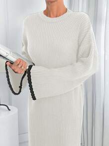 EURMUSE Knitwear Stitch Detail Oversize Fit Dress