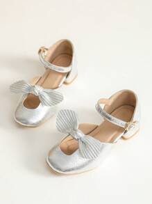 Sandalias de color plateado para niñas, sandalias de verano para niños, sandalias de tacón para niñas, tacones altos para adolescentes - Plateado - Ver 2