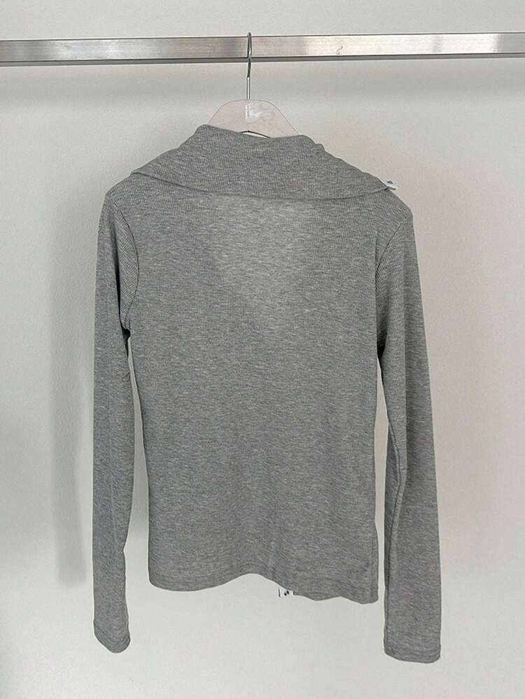 Women's Color Block Trim Design Slim Fit Long Sleeve T-Shirt, Spring/Summer,Fall Clothes