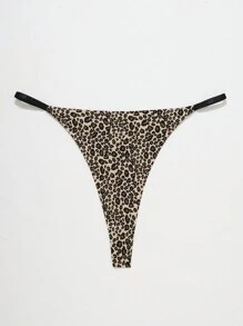 Plus Size Women Leopard Print Seamless Sexy Thong
