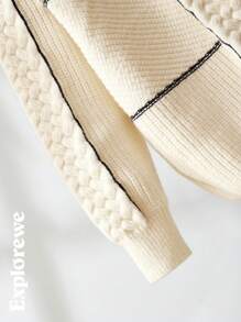 SHEIN 冬季 Tween Boy 撞色缝线长袖套头衫