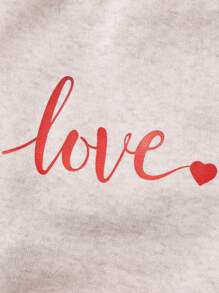 PETSIN 1pc Valentine's Day Grey Letter Print Pet Sweatshirt