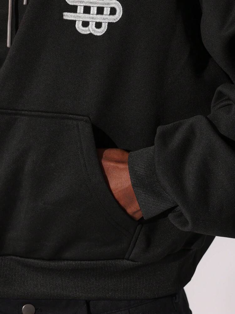 Felpa con cappuccio con ricamo del logo del simbolo del dollaro