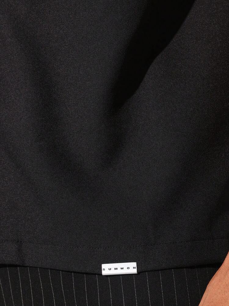 Slim Fit Linen Look Short Sleeve Button Down Shirt