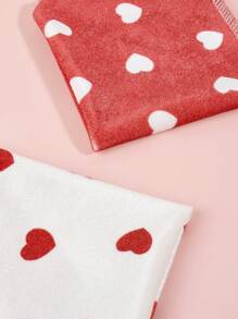 PETSIN 1pc Valentine's Day Red & White Heart Pattern Pet Bandana, Random Delivery - Red and White - View 3