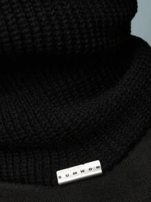 SUMWON Winter Knit Balaclava Beanie Hat - Black - View 4