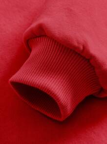 SHEIN Leap Crew Tween Girls Casual Graphic Pattern Crew Neck Thick Sweatshirt, Suitable For Autumn/Winter - Burgundy - View 4