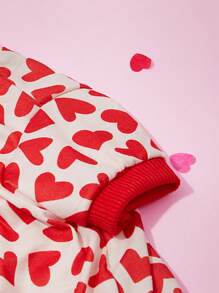 PETSIN Valentine's Day Heart Print Pet Four Leg Bodysuit