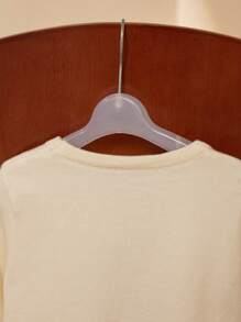 PrepCrw 年轻女孩休闲松鼠图案圆领长袖毛衣，秋冬 - 米色 - 查看 5