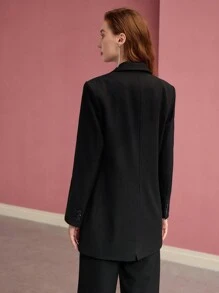 MOTF PREMIUM SEQUIN BEADED SINGLE BUTTON STRUCTURED BLAZER - Black - View 6