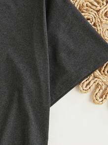 SHEIN LUNE Camiseta de manga corta de cuello redondo con diseño abstracto de Papá Noel para mujeres