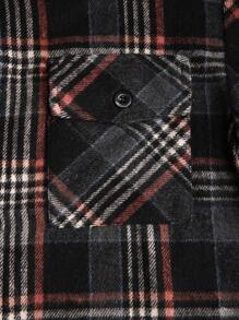 Manfinity Homme Men's Autumn Long Sleeve Single-Breasted Cargo Pocket Casual Shacket - Multicolor - View 4