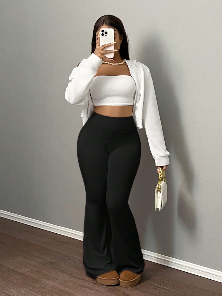 Slaydiva Women's High-Waisted Elastic Slimming Flare Yoga Pants Flared Sweatpants For Women
