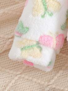 SHEIN 2 件套花卉柔软女婴连帽运动衫，带 3D 花朵和裤子套装，适合外出、秋冬季的可爱服装 - 彩色 - 查看 6