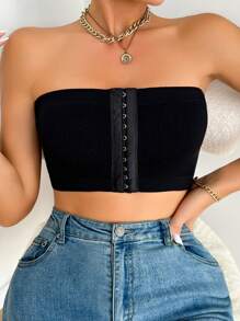 Seamless Front Closure Strapless Women's Tube Bra