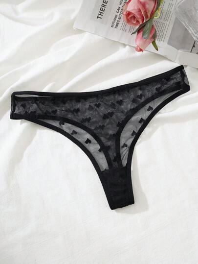 PetitDoll Verleidelijke Doorschijnende Heart Jacquard Mesh Wireless Lingerie Set view 6