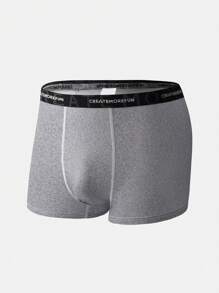 Paquete de 5 bóxers tipo brief casuales con estampado de letras minimalista para hombres - Multicolor - Ver 6