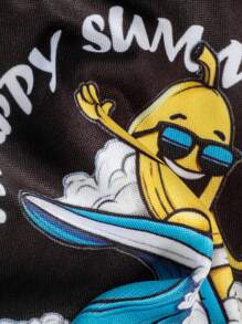 Men's Slogan Cartoon Print Sexy G-String Briefs