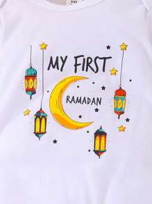 SHEIN Baby Girl Long Sleeve Casual Cute Jumpsuit - White - View 7