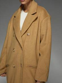 MISSGUIDED Manteau long premium laine mélangée pour homme de créateur, hiver oversize à double boutonnage, déclaration de mode maxi manteau pour femme, taillé avec soin