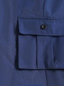 SHEIN Pantalones deportivos, de exterior y de carga con múltiples bolsillos y cintura elástica de unicolor para niño preadolescente