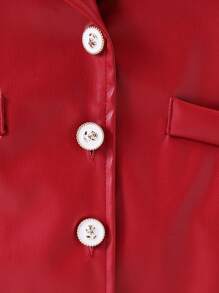 Baby Girls Leather Jacket, Warm And Comfortable Fashion Outerwear For Autumn/Winter - Multicolor - View 6