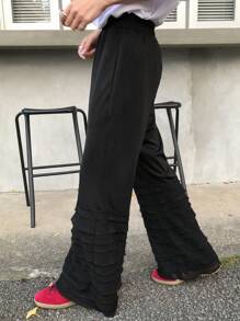 FRIFUL Women's Solid Color Pockets Wide Leg Loose Casual Pants, Versatile
