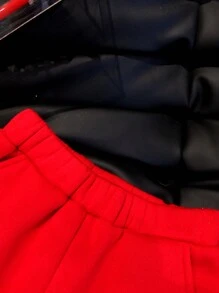 PrepCrw Quần nỉ thường ngày thêu hình động vật cho bé gái, mùa đông - Đỏ - Xem 5