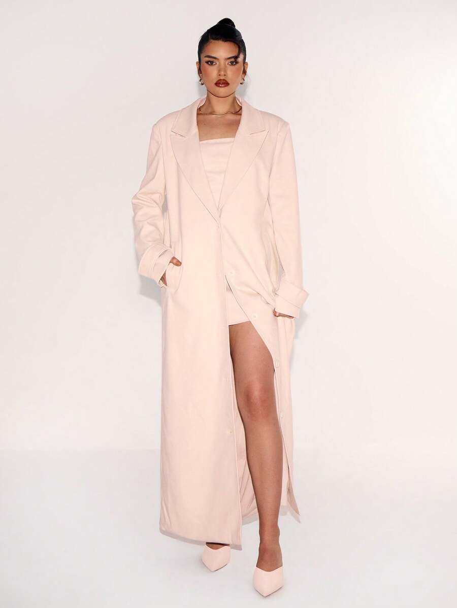 MUSERA Single Breasted Trench Coat Old Money - Grey - View 1