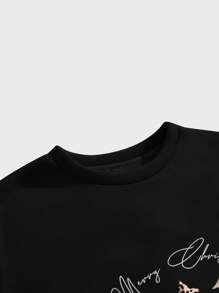 Manfinity VCAY Sweatshirt Lengan Panjang Rajut Longgar Kasual untuk Pria, Cocok untuk Musim Gugur dan Musim Dingin - Hitam - View 3