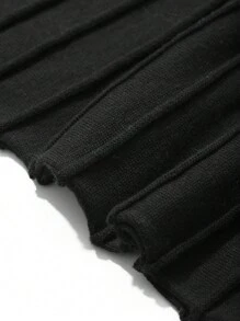 DAZY Women Solid Ribbed Knit Mermaid Hem Skirt, Elegant Sweater Dress For Autumn/Winter
