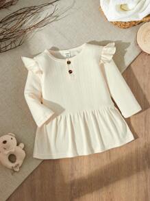 SHEIN Đầm xòe tay dài cổ tròn phong cách phương Tây thời trang xuân thu cho bé gái thích hợp với thời tiết mùa xuân và mùa thu ôn hòa, vải mềm mại và thoải mái rất phù hợp với trẻ mới biết đi. Thiết kế vừa thiết thực vừa thời trang, thích hợp để mặc hàng ngày, trang phục thường ngày Giáng sinh - Màu be - Xem 8