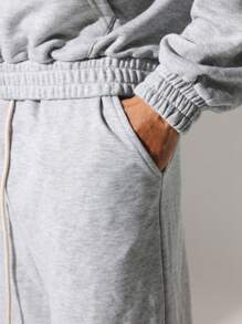 SUMWON Overhead Hoodie With Barrel Fit Jogger In Lightweight 2 Piece Set - Grey - View 7