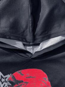 SHEIN 2pcs/Set Teens Boy Loose Graphic Hoodie Pullover And Sweatpants Set - Multicolor - View 4