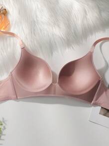 Women's Casual Comfy Plain Backless Medium Stretch Bras Multicolor Fabric Bra Top - Multicolor - View 4