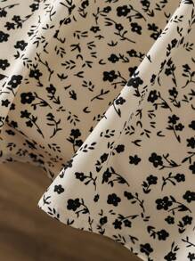 SHEIN LMoss Kids LMoss 少女针织纯色拼布花卉休闲 A 字裙 舒适柔软服装 适合幼儿和小女孩 - 彩色 - 查看 3