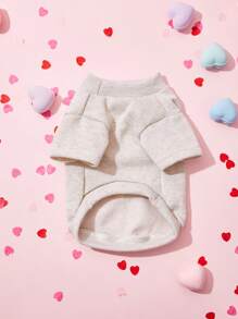 PETSIN 1pc Valentine's Day Grey Letter Print Pet Sweatshirt