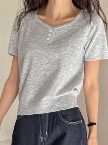 DAZY 女式纯色插肩袖半拉链修身针织上衣，秋冬