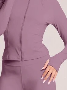 Musera Sport Full Zip Long Sleeve High Neck Fitted Slinky Top Jacket , Padel, Tennis, Pickleball Gym Fitness Fall Winter