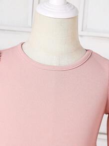 SHEIN Young Girl 1pc Fashion & Cute & Minimalist Elegant Knit Patchwork Chiffon Long Sleeve Dress, Autumn Mommy And Me Matching Outfits (Sold Separately) ,Elegant Long Sleeve Cake Dress, For Birthday Party, Vacation, Great For Casual & Daily Wear & School Daily In Autumn & Winter, For Christmas, Princess Dress,Sister And Me Matching.