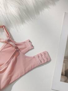 Women's Casual Comfy Plain Backless Medium Stretch Bras Multicolor Fabric Bra Top - Multicolor - View 3