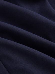 SHEIN MOD Women's Round Neck Contrast Trim Long Sleeve Top And Straight Leg Casual Pants Suit, Date Night Party,Outfit Sets,Homecoming,Outfits,Women Fall Clothes