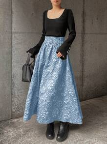 FRIFUL 女士花卉印花松紧腰休闲 A 字裙