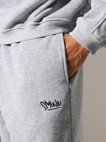SUMWON Vintage Athletic Sweatshirt Co-Ord Set Oversized Loungewear Winter Tracksuit Casual Streetwear Jogger Outfit Comfy Athleisure Two Piece